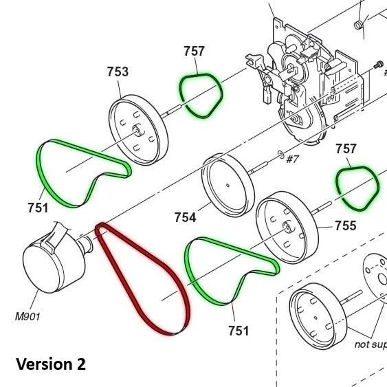 Remsats för kassettbandspelare – Sony HCD-RX66