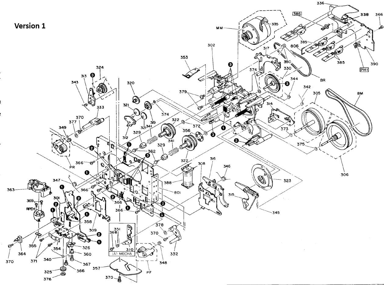 Remsats för dubbelt kassettbandspelare – Kenwood KX-W6040