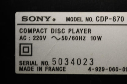 Drivrem till öppning/stängning CD-spelare – Sony CDP-670 (EU-Model)